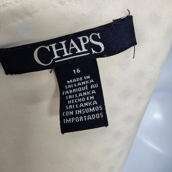 Chaps Off White Crochet Lace Sleeveless Dress Coquette Boho 16 - Picture 9 of 11